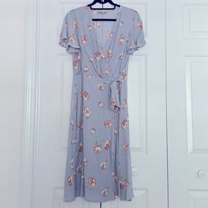 TOBI Floral Wrap Wrap Midi Dress (M). NWOT!
